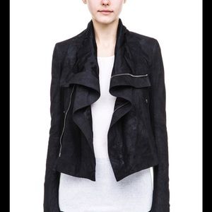 Insanely cool leather Rick Owens jacket with tank top